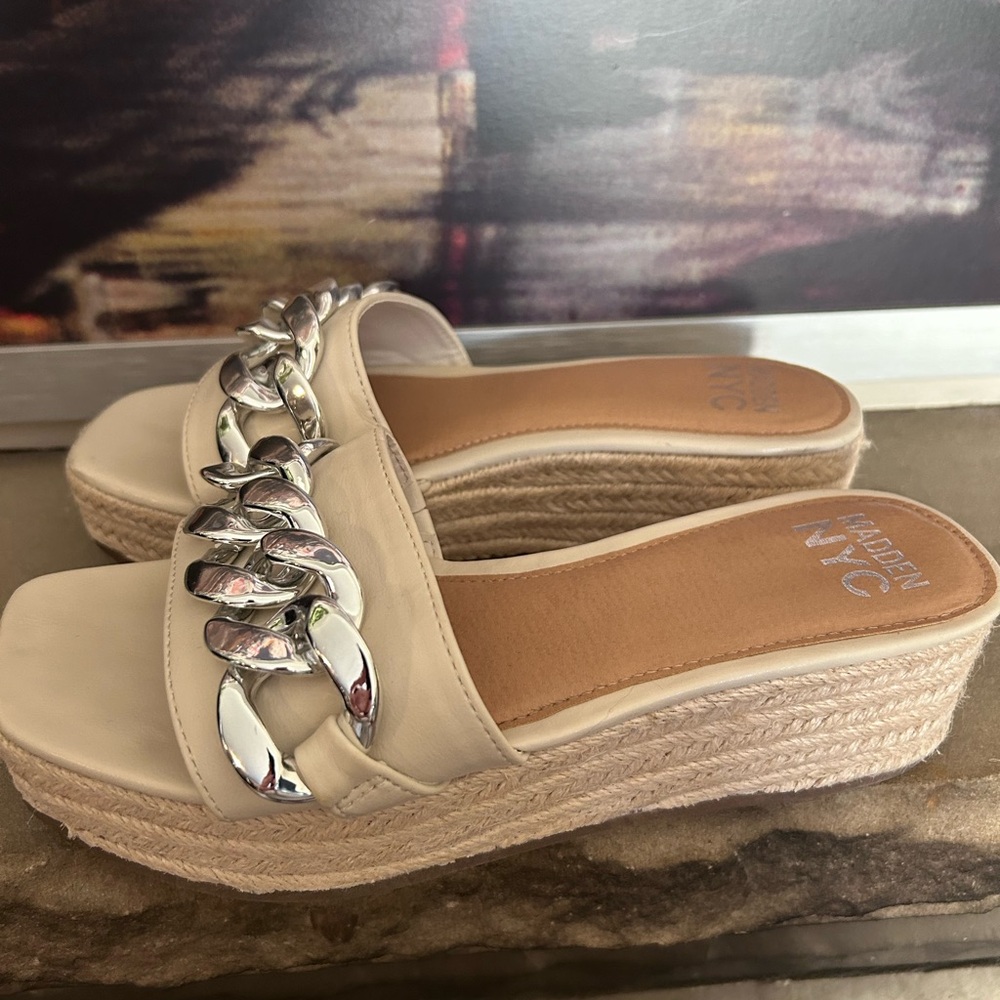 White espadrille sandals